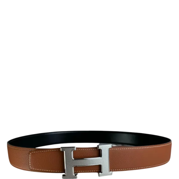 Hermes Belt Togo Swift SILouis VuittonER Buckle Brown 38mm