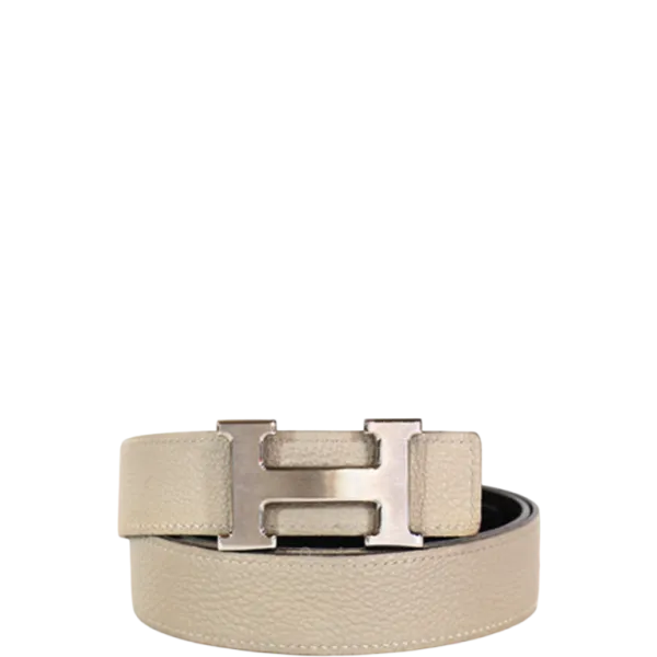 Hermes Leather Belt Gold Buckle Black 38mm