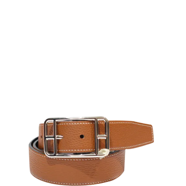 Hermes Quentin Reversible Belt Brown Rectangle Buckle 32mm