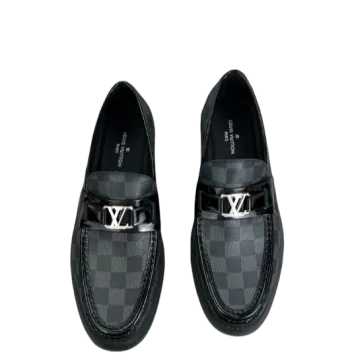 Louis Vuitton Classic Black Moccasin Black/ Grey