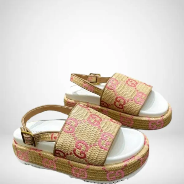Sandal Gucci Beige Pink Platform Sandals