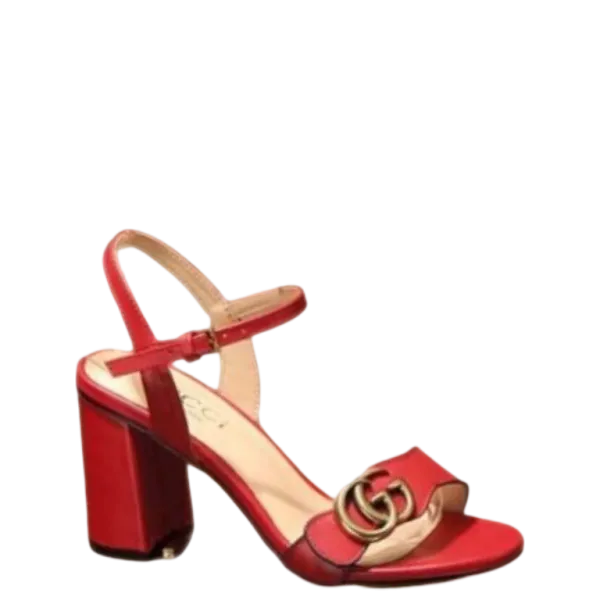 Sandal Gucci Leather Mid Heel Sandal Red