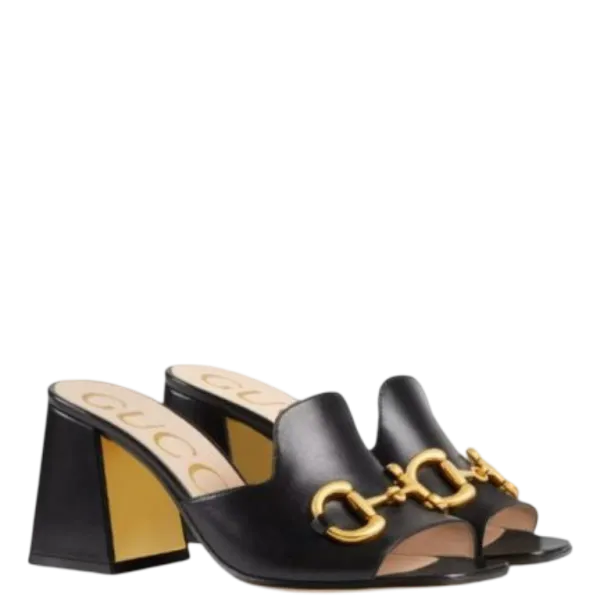 Sandal Gucci Women's Slide Sandal With Horsebit Black 655412 Bko00 1000