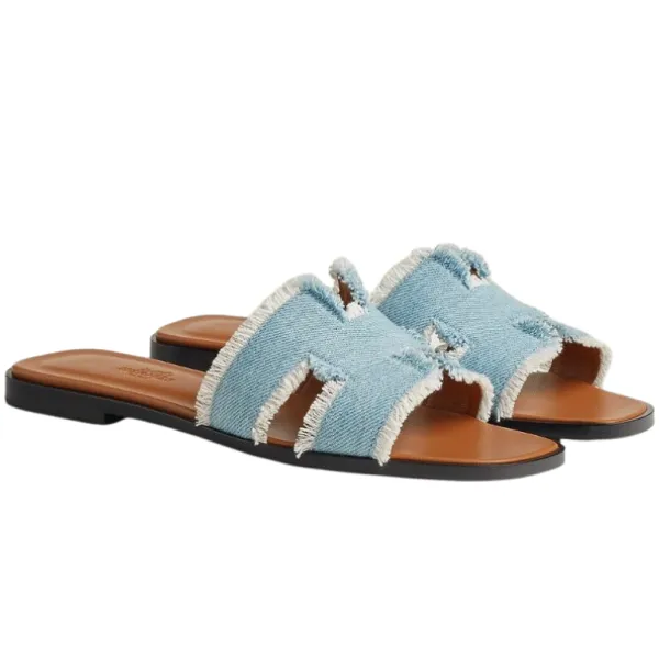 Hermes Bleu Clair Oran Sandal