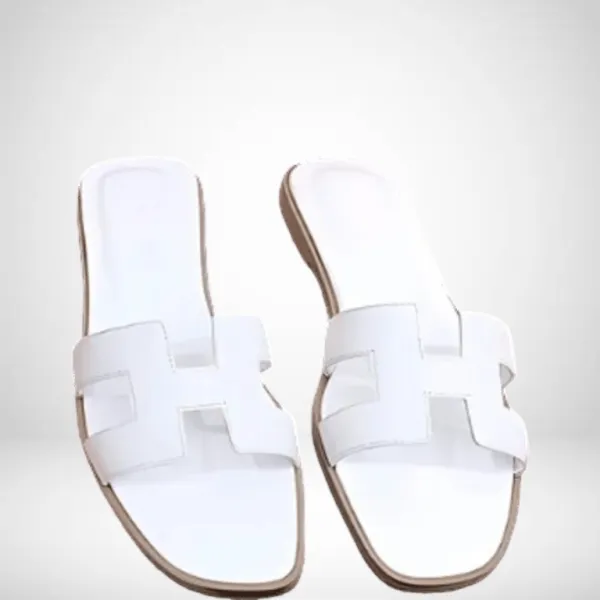 Hermes White Oran Sandal