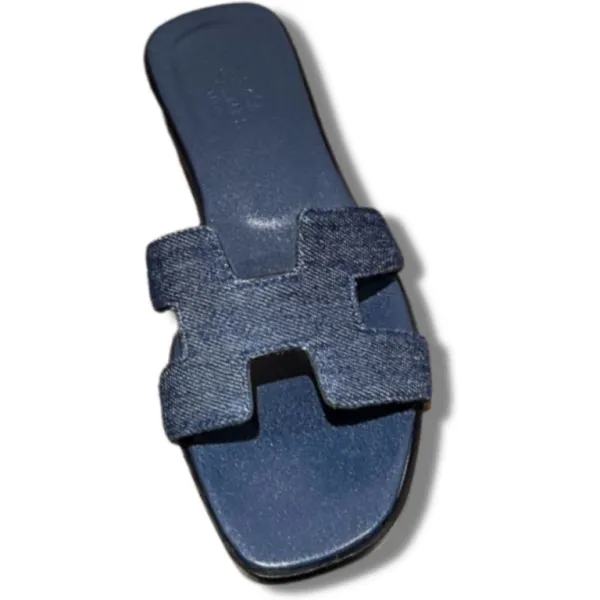 Hermes Navy Blue Oran Sandal