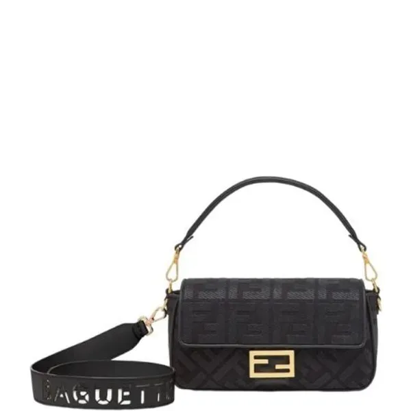 Fendi Baguette Canvas Bag Black 28cm 8br600amcdf1cf