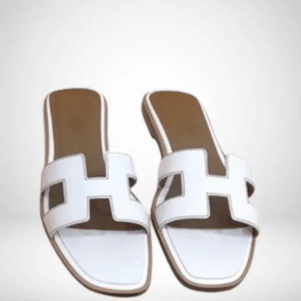 Hermes White Oran Sandal