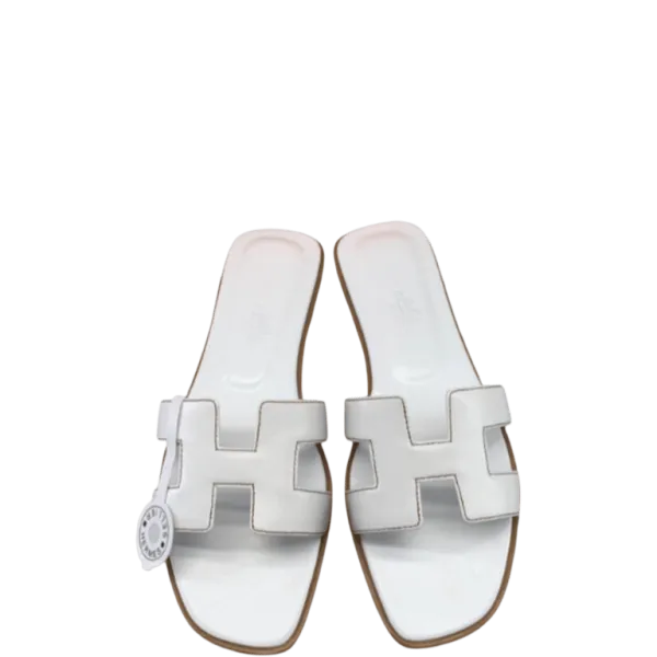 Hermes Oran Sandal White