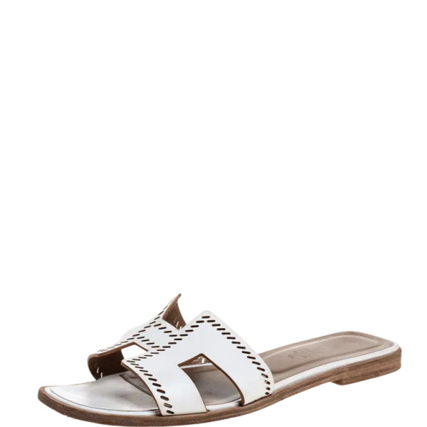 Hermes Oran Sandal White
