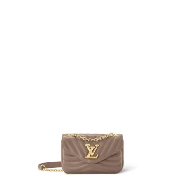 Louis Vuitton New Wave Chain Bag Taupe Fonce Brown 21cm