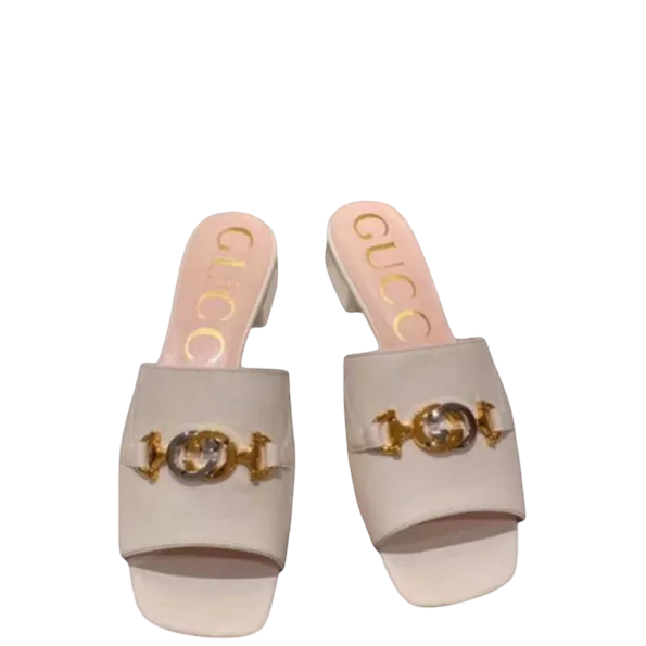 Gucci Beige Zumi Slide Sandals For Women