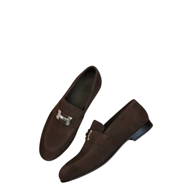 Hermes Paris Suede Loafer Brown