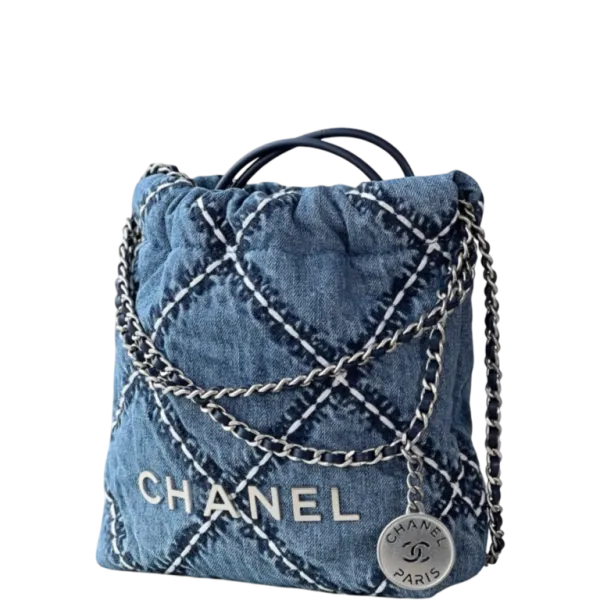 Chanel 22 Mini Bag Blue 7.8 Inches/20 cm