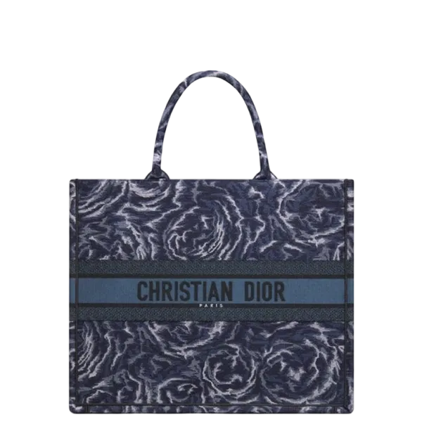 Dior Large Book Tote Blue Roses Embroidery 42cm M1286zrvg M928