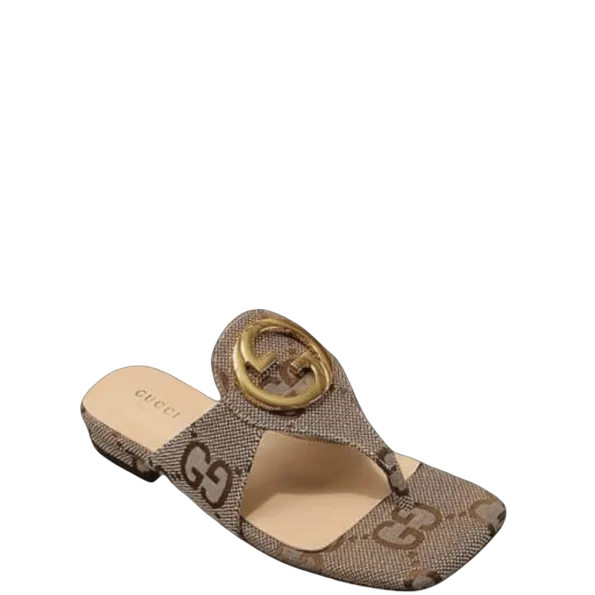 Gucci Brown Gucci Blondie Thong Sandal For Women