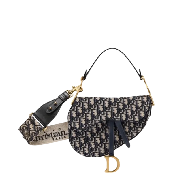 Dior Saddle Baggray Oblique Embroidery Black