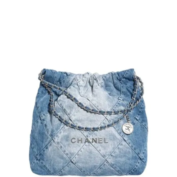 Chanel 22 41cm Handbag Washed Denim