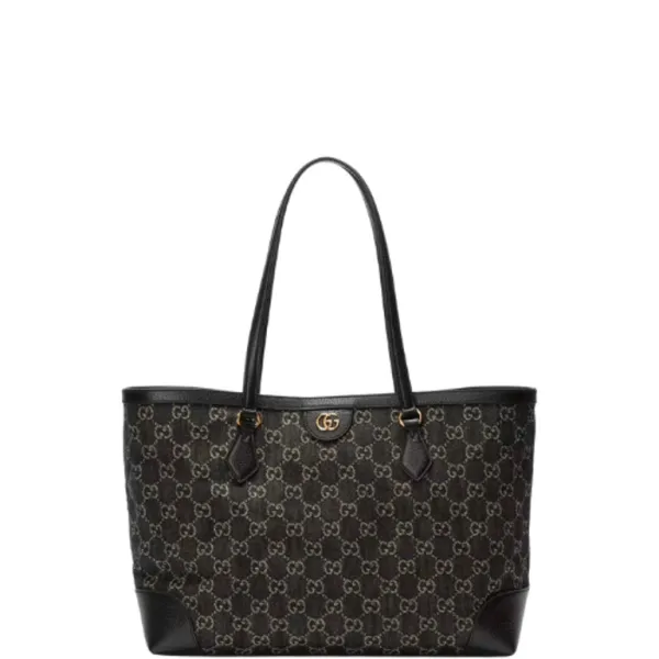 Gucci Black Ophidia Medium Tote With Web