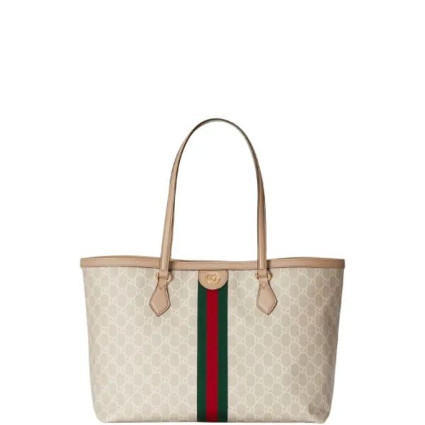 Gucci Beige Ophidia Medium Tote With Web