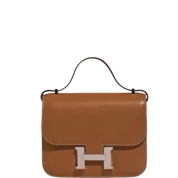 Hermes Brown 19cm Constance Mini Epsom Silver Toned Hardware