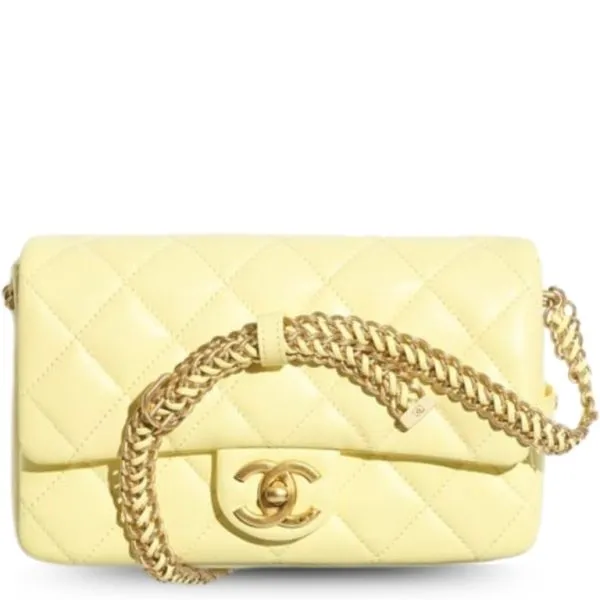 Chanel Small Flap Bag Light Yellow 8.3in/21cm