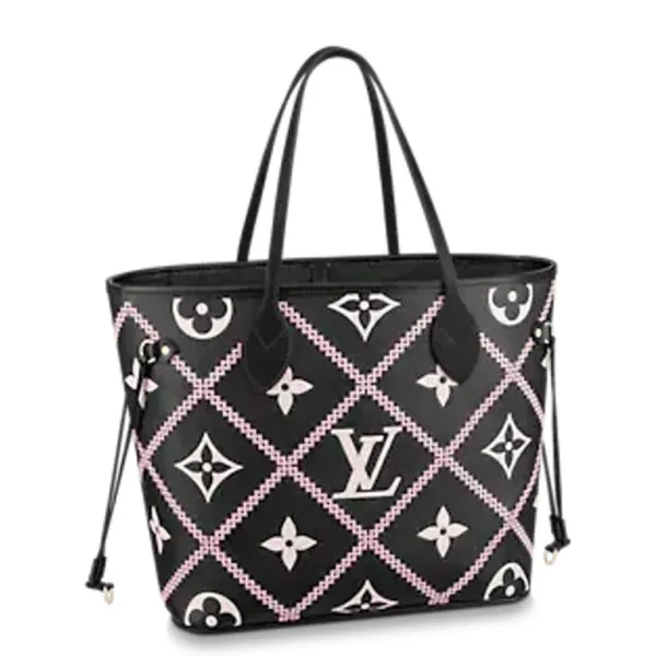 Louis Vuitton 31cm MM Black Pink Neverfull