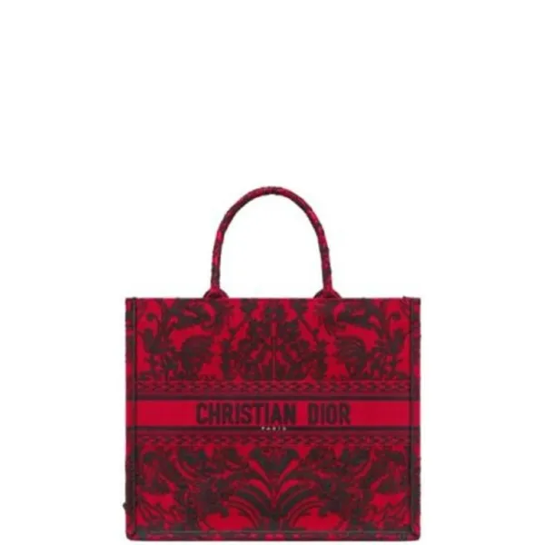 Dior 35cm Multicolor Medium Book Tote Denim Jardin Magique Embroidery