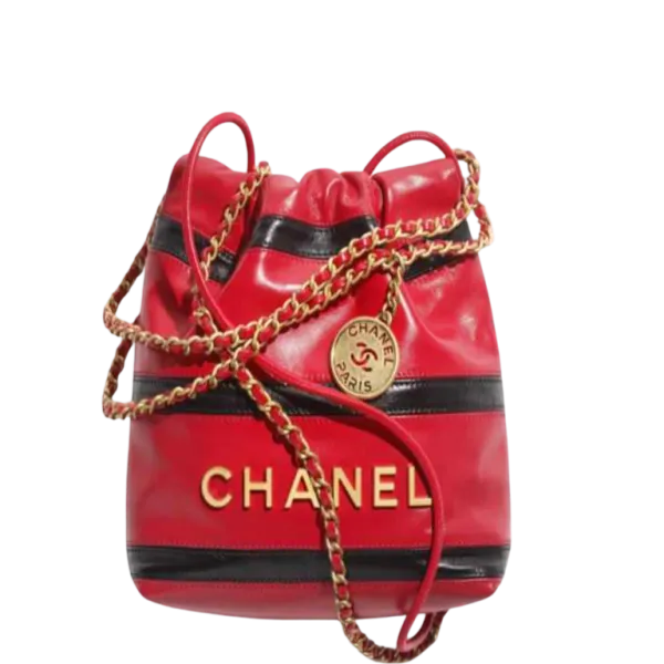 Chanel 22 Mini Bag Red And Black 7.8 Inches/20 cm