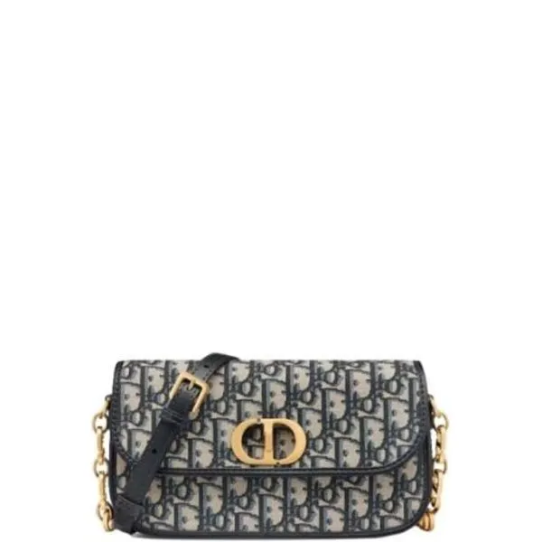 Dior 30 Montaigne Avenue Bag Blue Dior Oblique Jacquard 23cm