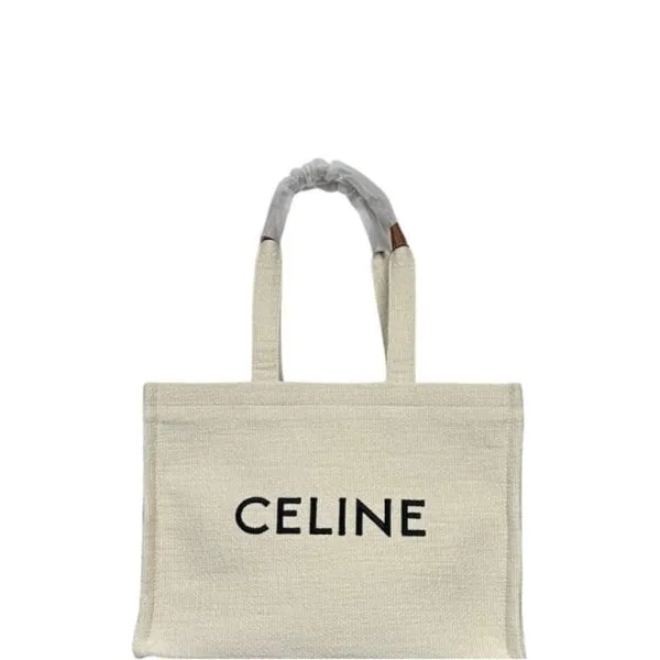 Celine Large Cabas Thais in Textile With Jacquard in White 41cm