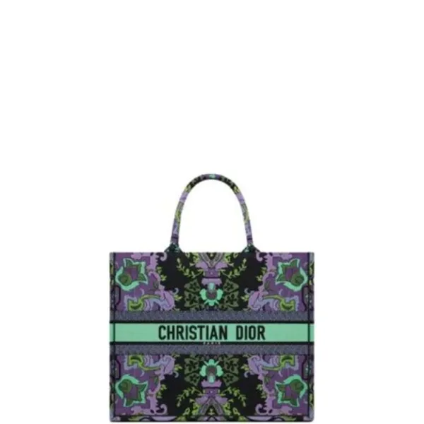 Dior 41cm Book Tote Multicolor Dior Indian Purple Embroidery M1286zeskm19e