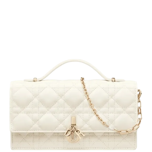 Dior Lady Dior Phone Pouch White 19cm
