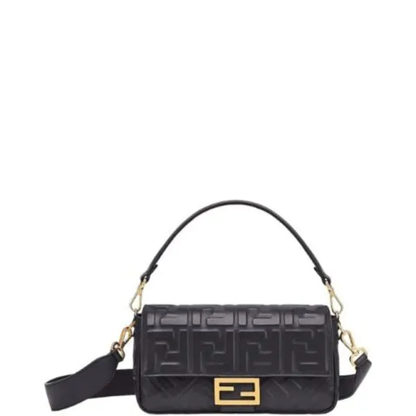 Fendi Baguette Leather Black Nappa Bag 27cm