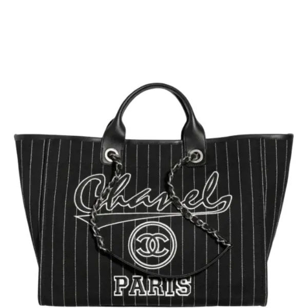 Chanel 38cm Black White Large Shopping Bag A66941 B10404 NN102