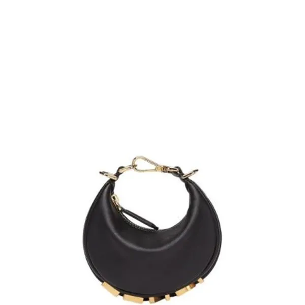 Fendi Nano Graphy Black Leather Charm 19cm