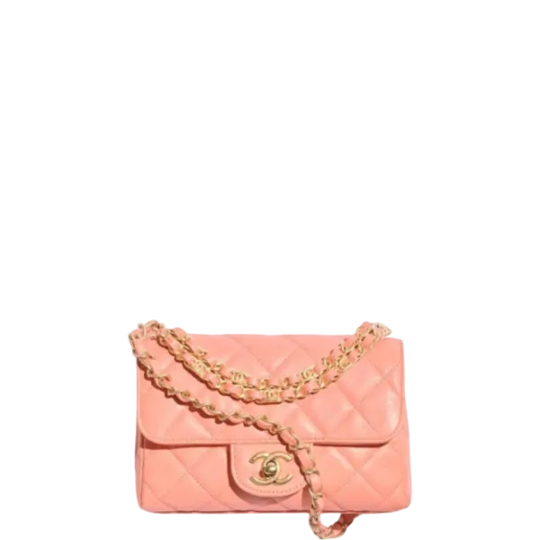Chanel Mini Flap Bag Light Orange 7.1in/18cm