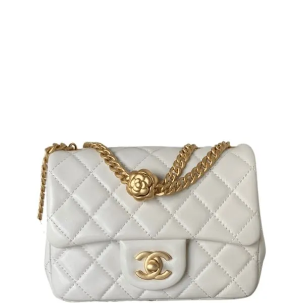 Chanel White Rectangular Mini Flap Bag 18cm