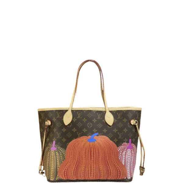 Louis Vuitton x Yayoi Kusama 31cm Orange Yellow and Pink MM Neverfull Customs