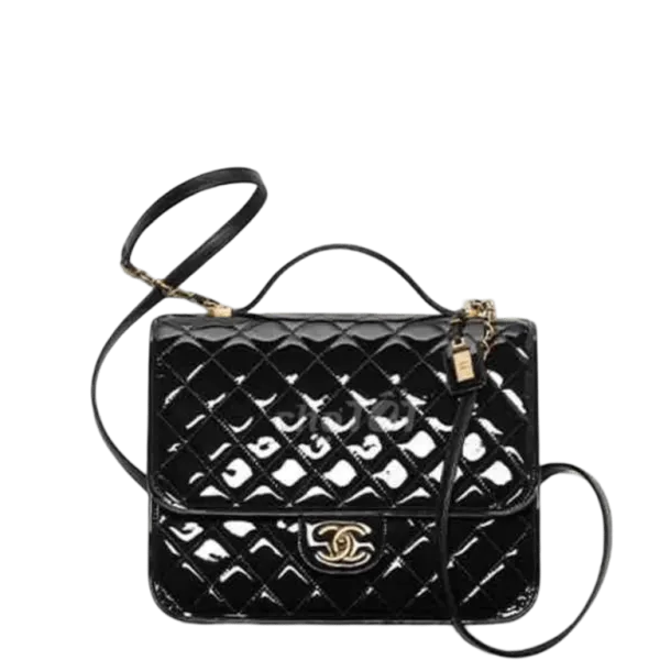 Chanel Small Flap Bag With Top Handle Black AS3652