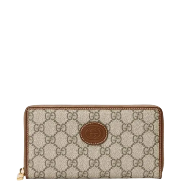 Gucci Zip Around Wallet With Interlocking 19cm Brown E673003 92tcg 8563