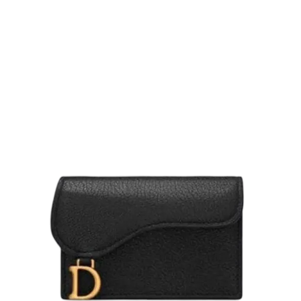 Dior Saddle Flap Card Holder Black Goatskin S5611cceh_m900