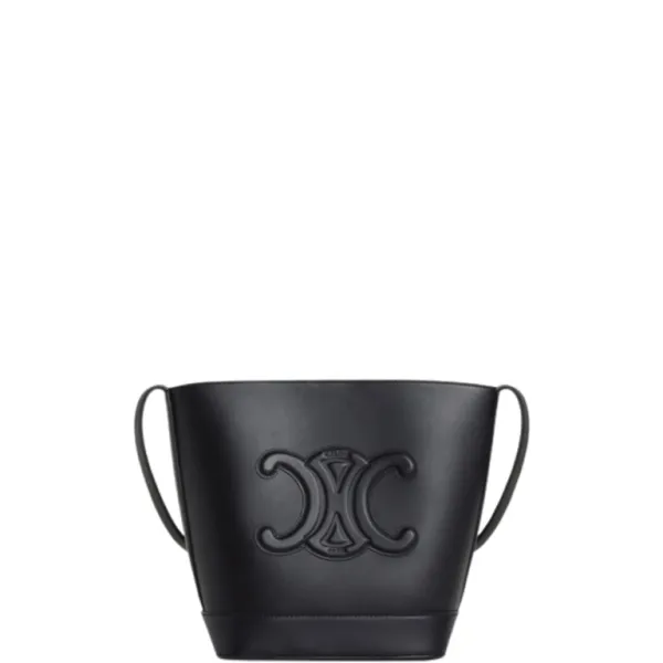 Celine Black Cuir Triomphe in Smooth Calfskin Bag Bucket