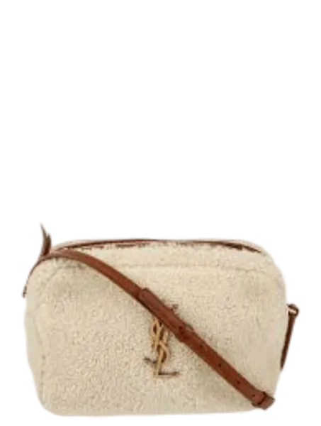 Saint Laurent Lou Camera Bag in Merino Shearling Beige High Quality