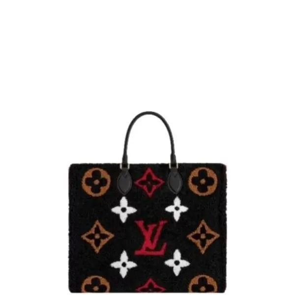 Louis Vuitton Black And Red 40cm OnTheGo Monogram Teddy Fleece