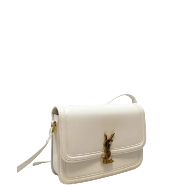 Saint Laurent Solferino Medium Satchel in Box White Gold 23cm