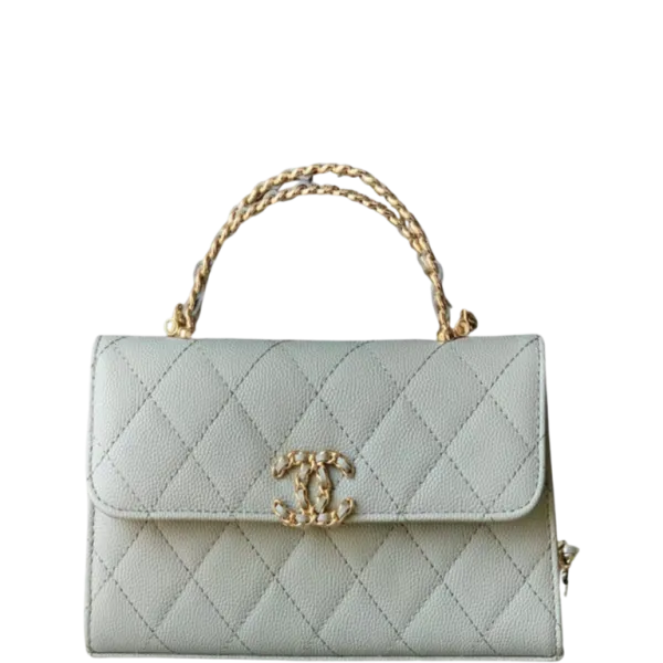Chanel Flap Phone Holder With Chain Grey 18cm/7.1in