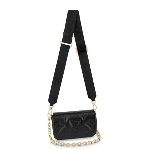 Louis Vuitton Wallet On Strap Bubblegram Black