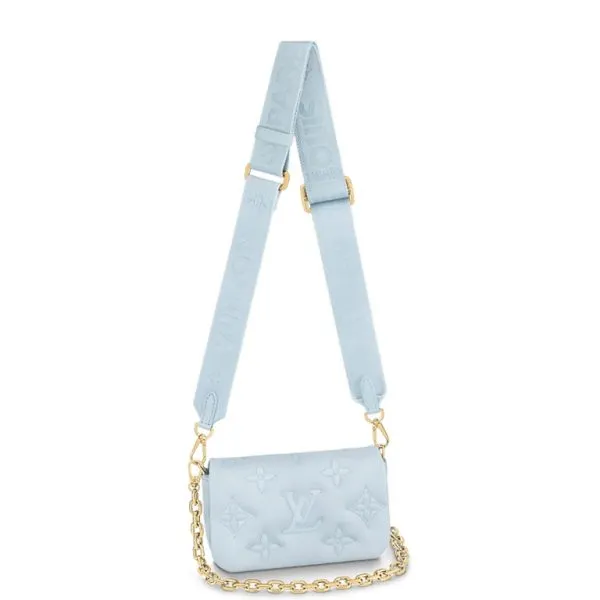 Louis Vuitton Wallet On Strap Bubblegram Blue