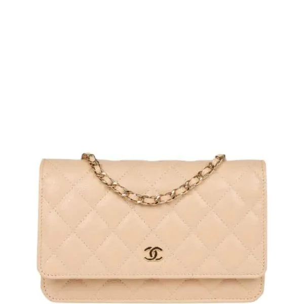 Chanel Wallet On Chain WOC Beige 19cm